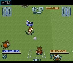 Image in-game du jeu Dolucky's A-League Soccer sur Nintendo Super NES