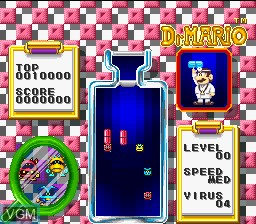 Image in-game du jeu Dr. Mario sur Nintendo Super NES