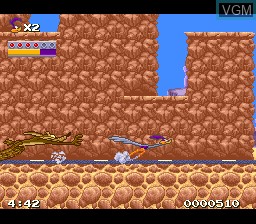Image in-game du jeu Road Runner's Death Valley Rally sur Nintendo Super NES