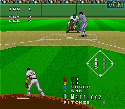 Image in-game du jeu Super Bases Loaded 3 - License to Steal sur Nintendo Super NES