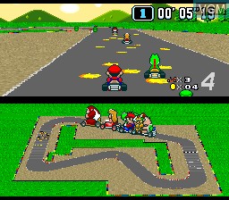 Image in-game du jeu Super Mario Kart sur Nintendo Super NES