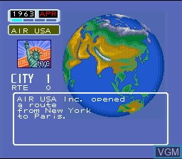 Image in-game du jeu Aerobiz sur Nintendo Super NES