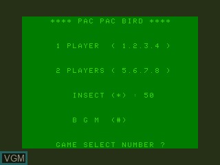 Image de l'ecran titre du jeu PacPacBird sur Bandai Super Vision 8000