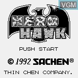 Image de l'ecran titre du jeu Hero Hawk sur Watara Supervision