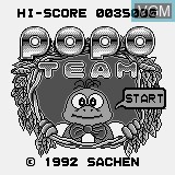 Image de l'ecran titre du jeu Popo Team sur Watara Supervision