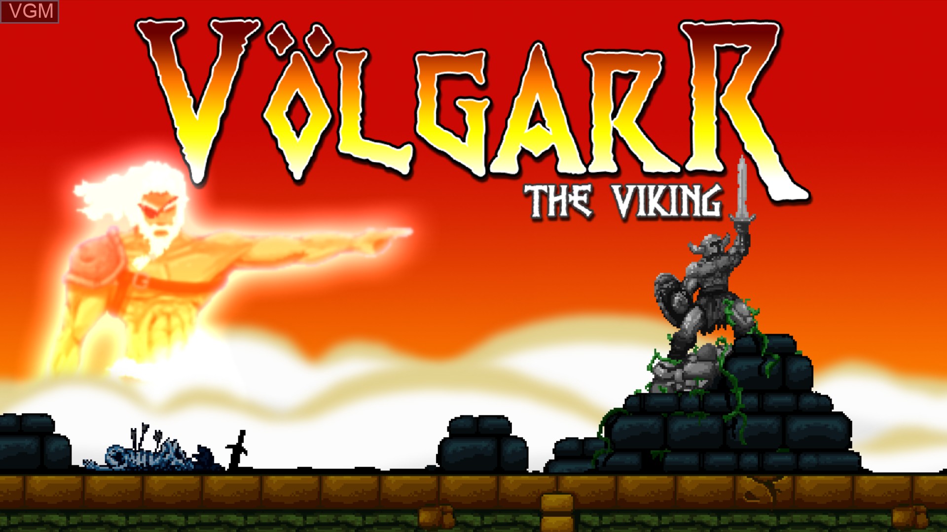 Image de l'ecran titre du jeu Volgarr the Viking sur Switch