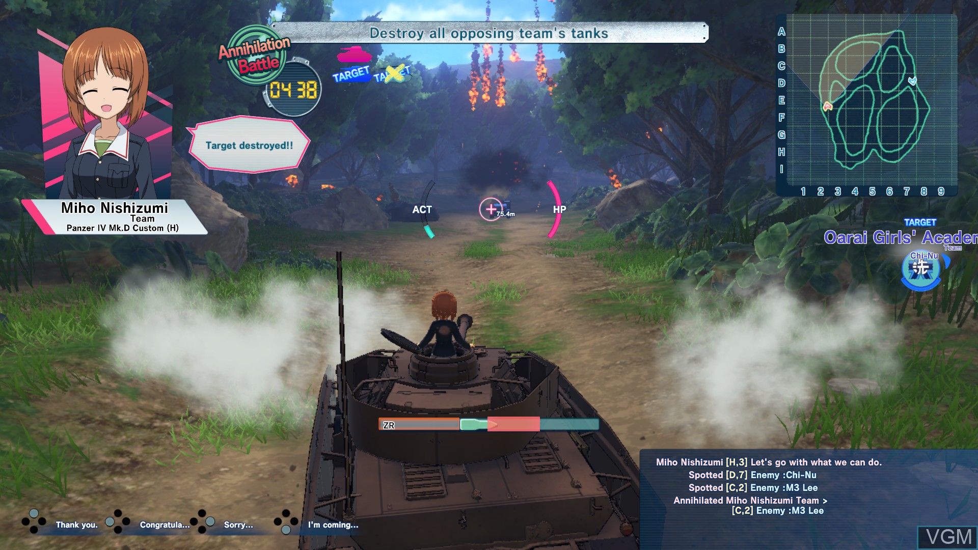 Image in-game du jeu Girls und Panzer - Dream Tank Match DX sur Switch