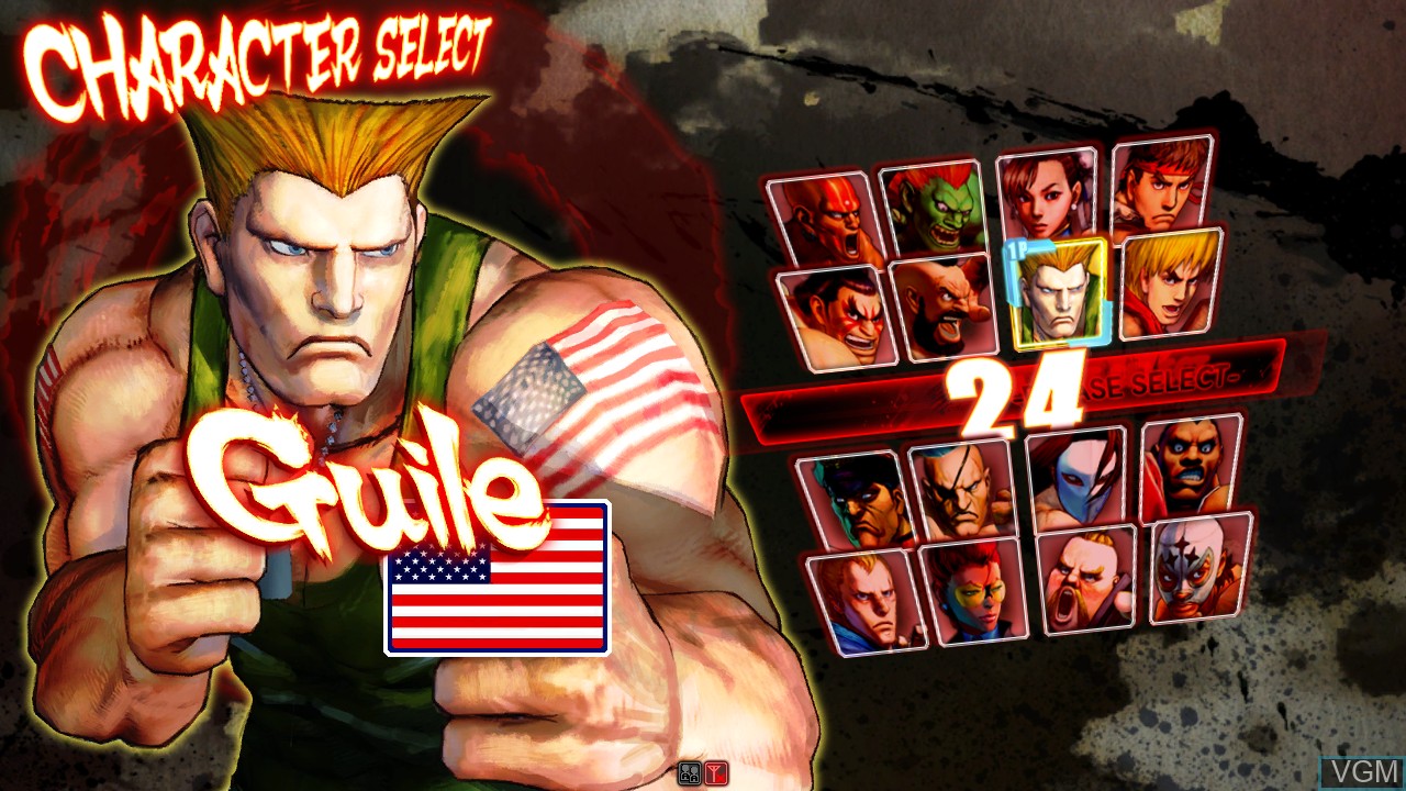 Image du menu du jeu Street Fighter IV sur Arcade PC