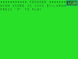 Image de l'ecran titre du jeu Frogger sur Tandy MC10