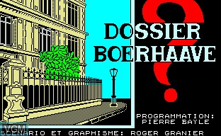 Image de l'ecran titre du jeu Dossier Boerhaave sur Thomson TO8