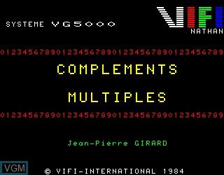 Image de l'ecran titre du jeu Complements et Multiples sur Philips VG5000