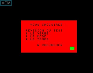 Image du menu du jeu Conjugaichouette, La sur Philips VG5000