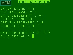 Image in-game du jeu Tone Generator sur VTech Laser-VZ 200