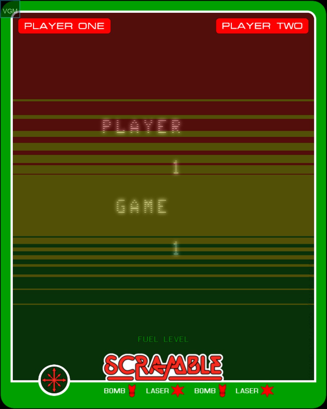 Image du menu du jeu Scramble sur MB Vectrex