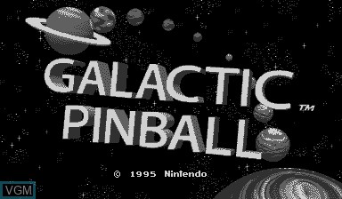 Image de l'ecran titre du jeu Galactic Pinball sur Nintendo Virtual Boy