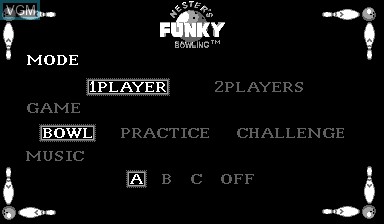 Image du menu du jeu Nester's Funky Bowling sur Nintendo Virtual Boy