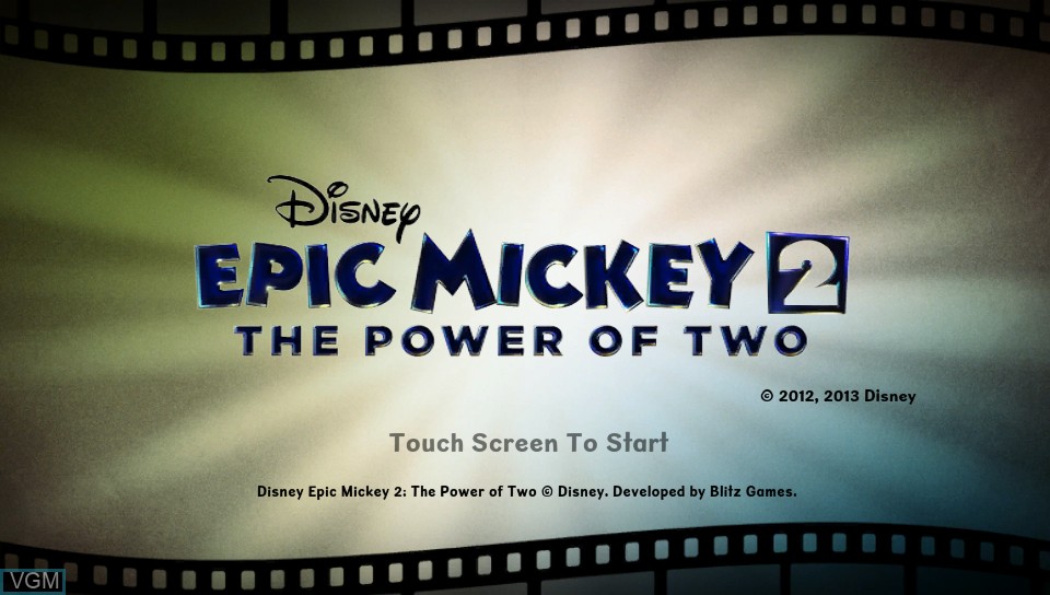 Image de l'ecran titre du jeu Epic Mickey 2 - The Power of Two sur Sony PS Vita