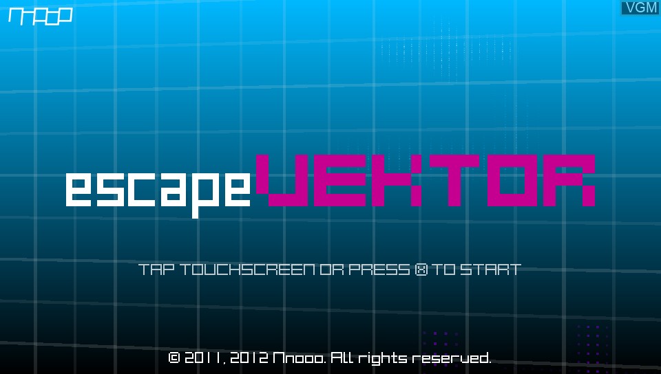 Image de l'ecran titre du jeu escapeVektor sur Sony PS Vita