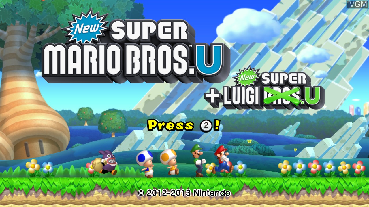 Image de l'ecran titre du jeu New Super Luigi U sur Nintendo Wii U
