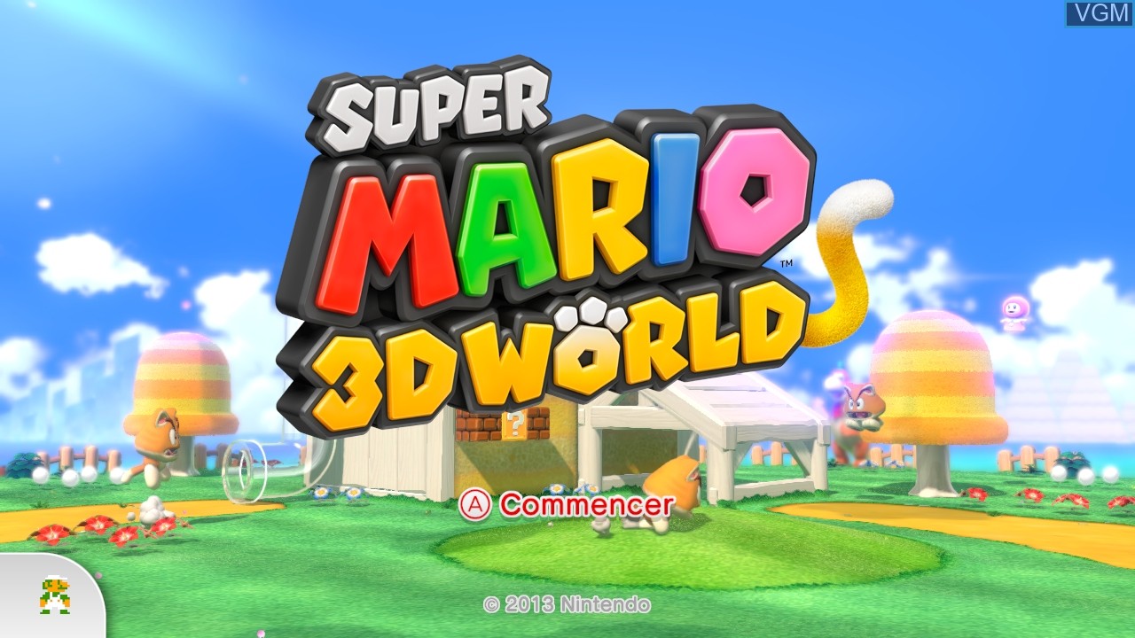 Image de l'ecran titre du jeu Super Mario 3D World sur Nintendo Wii U