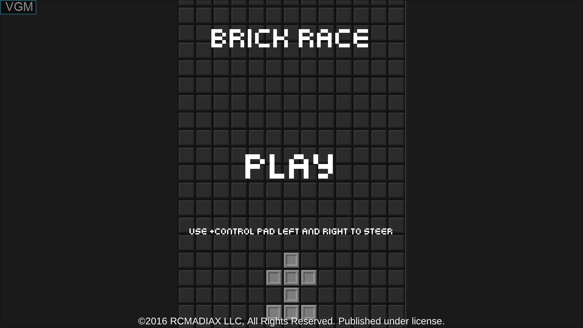 Image de l'ecran titre du jeu BRICK RACE sur Nintendo Wii U