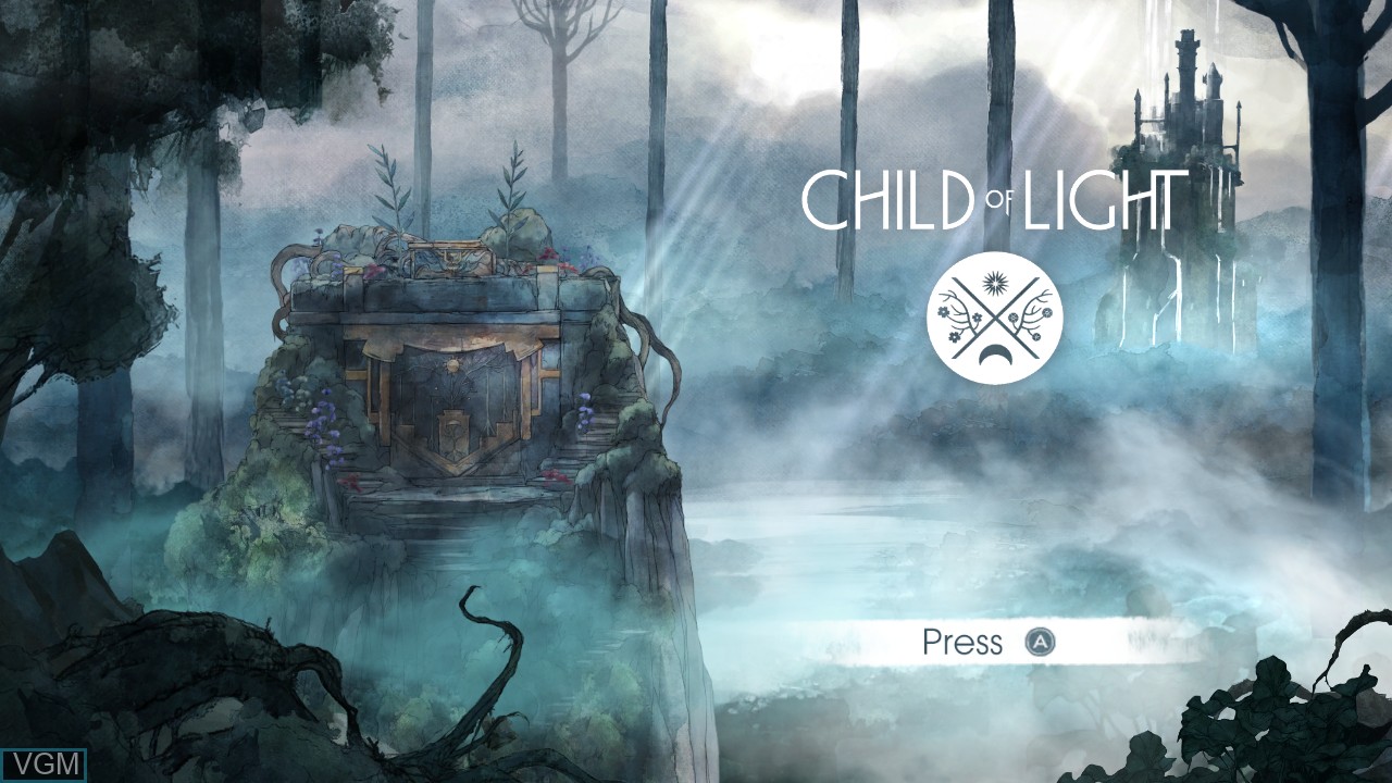 Image de l'ecran titre du jeu Child of Light sur Nintendo Wii U
