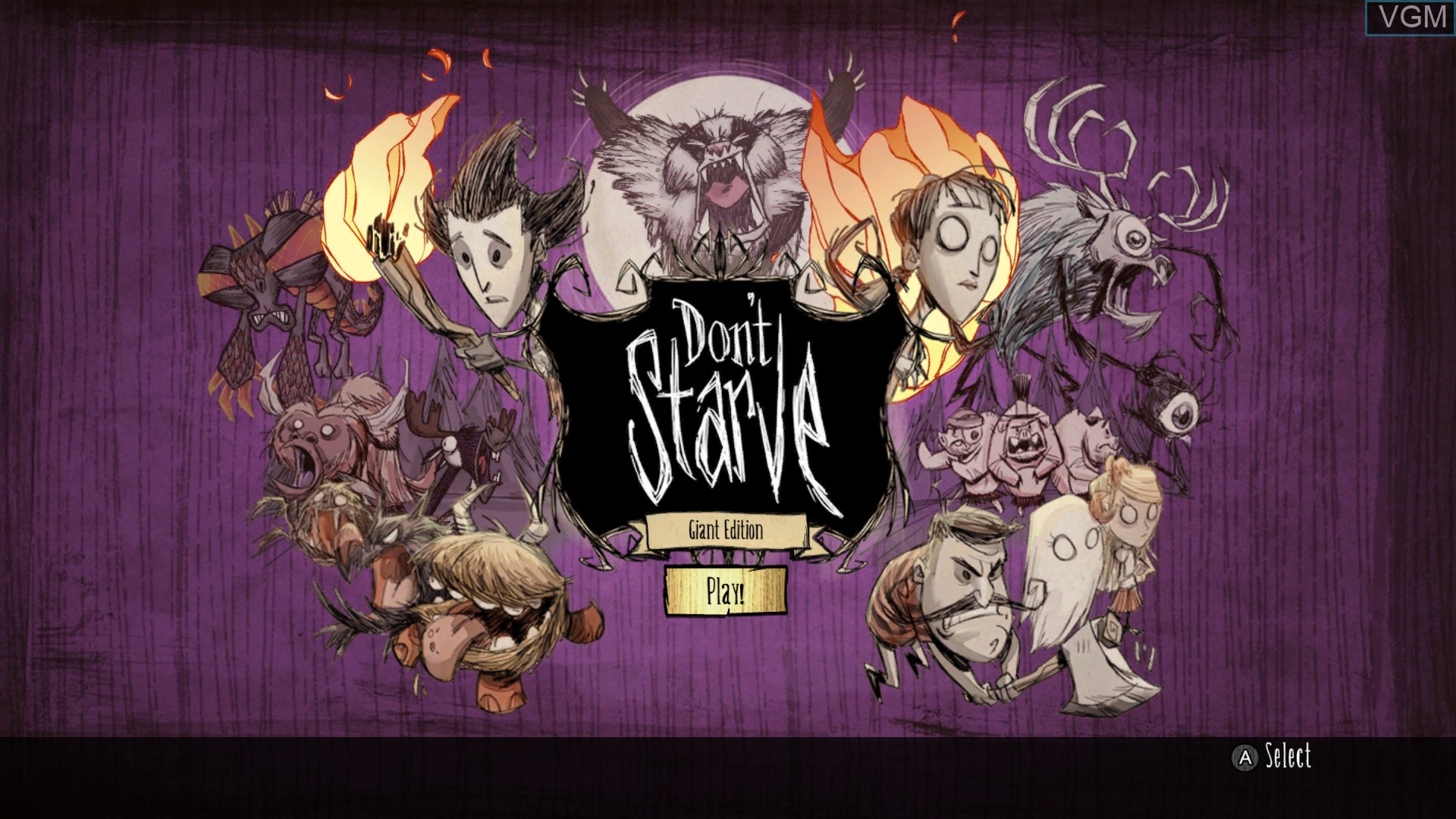 Image de l'ecran titre du jeu Don't Starve - Giant Edition sur Nintendo Wii U