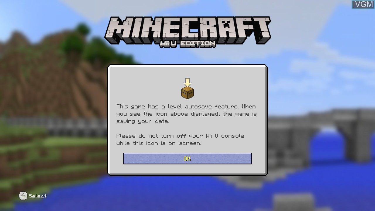 Image de l'ecran titre du jeu Minecraft - Wii U Edition sur Nintendo Wii U