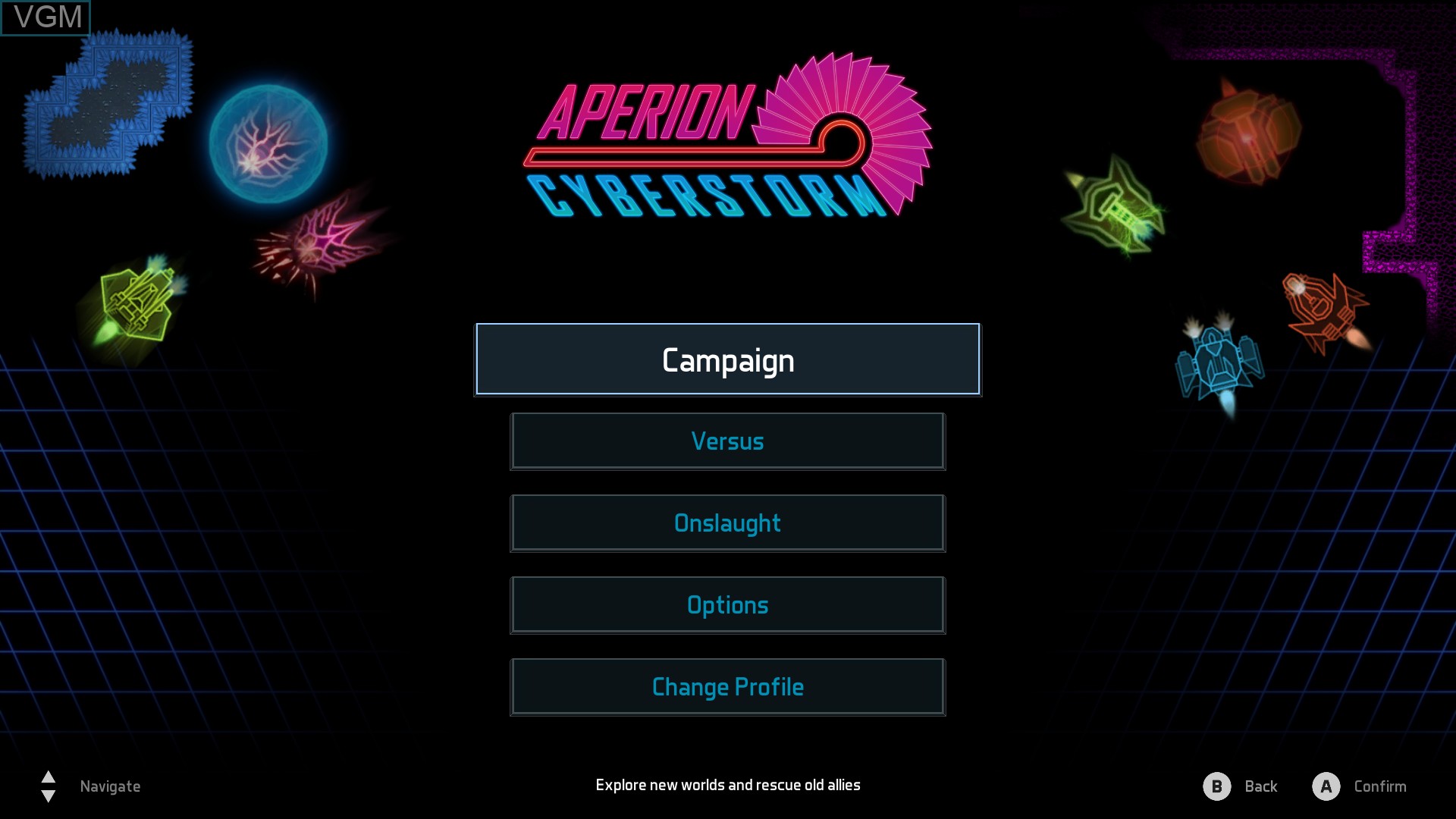 Image du menu du jeu Aperion Cyberstorm sur Nintendo Wii U
