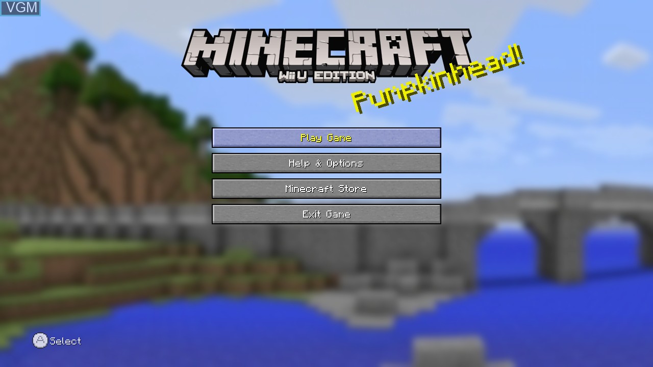Image du menu du jeu Minecraft - Wii U Edition sur Nintendo Wii U