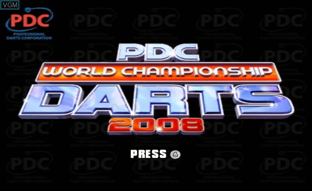 Image de l'ecran titre du jeu PDC World Championship Darts 2008 sur Nintendo Wii