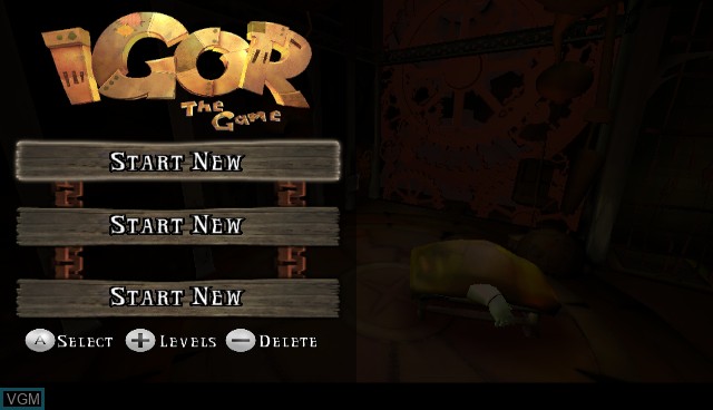 Image de l'ecran titre du jeu Igor - The Game sur Nintendo Wii