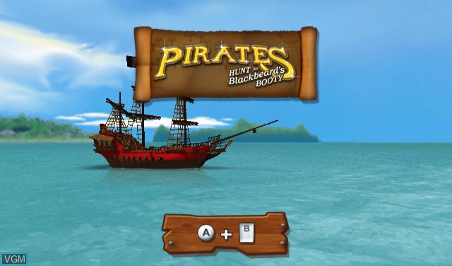 Image de l'ecran titre du jeu Pirates - Hunt for Blackbeard's Booty sur Nintendo Wii