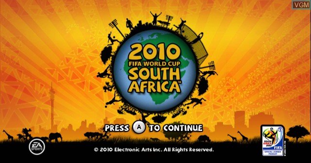 Image de l'ecran titre du jeu 2010 FIFA World Cup South Africa sur Nintendo Wii