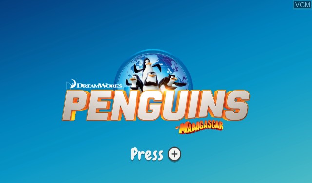 Image de l'ecran titre du jeu Penguins of Madagascar sur Nintendo Wii