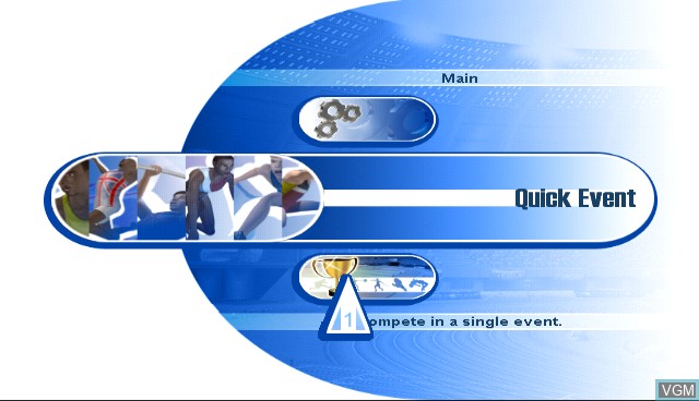 Image du menu du jeu International Athletics sur Nintendo Wii