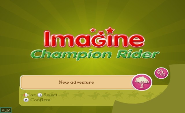 Image du menu du jeu Imagine Champion Rider sur Nintendo Wii