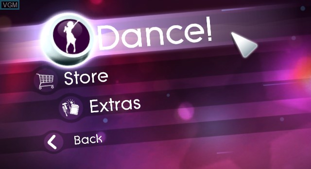 Image du menu du jeu Just Dance 2 sur Nintendo Wii