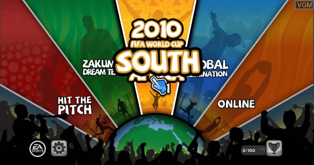Image du menu du jeu 2010 FIFA World Cup South Africa sur Nintendo Wii