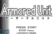 Image de l'ecran titre du jeu Armored Unit sur Bandai WonderSwan