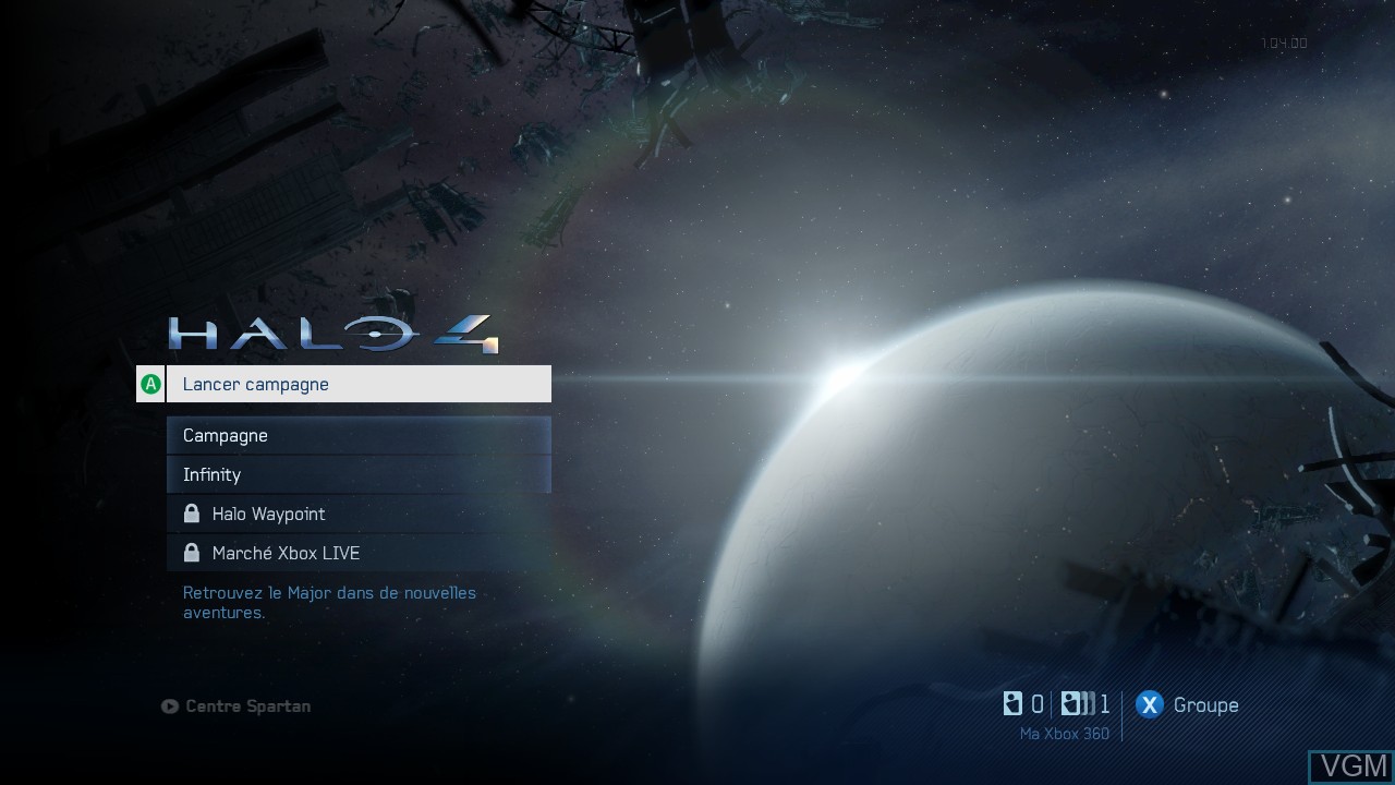 Image du menu du jeu Halo 4 sur Microsoft Xbox 360