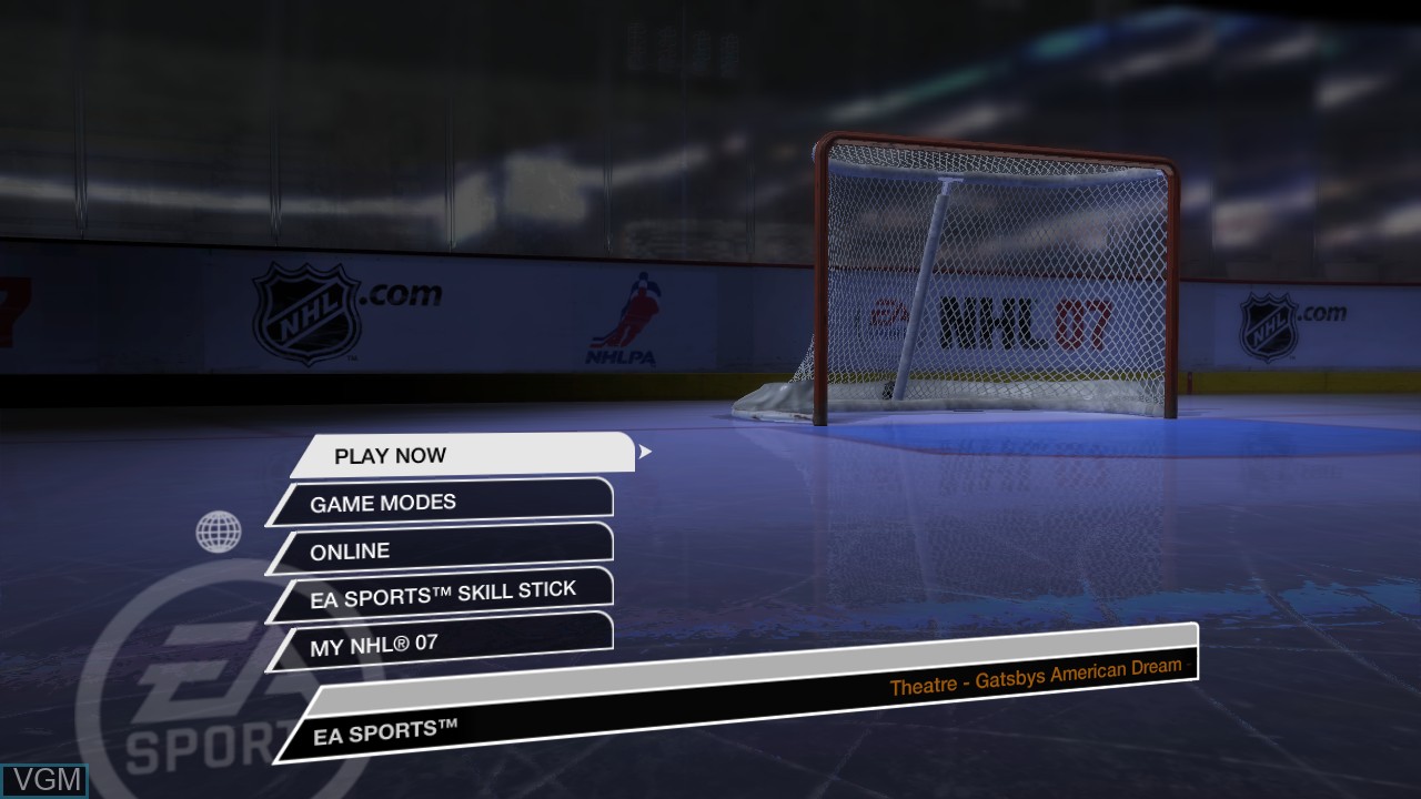Image du menu du jeu NHL 07 sur Microsoft Xbox 360