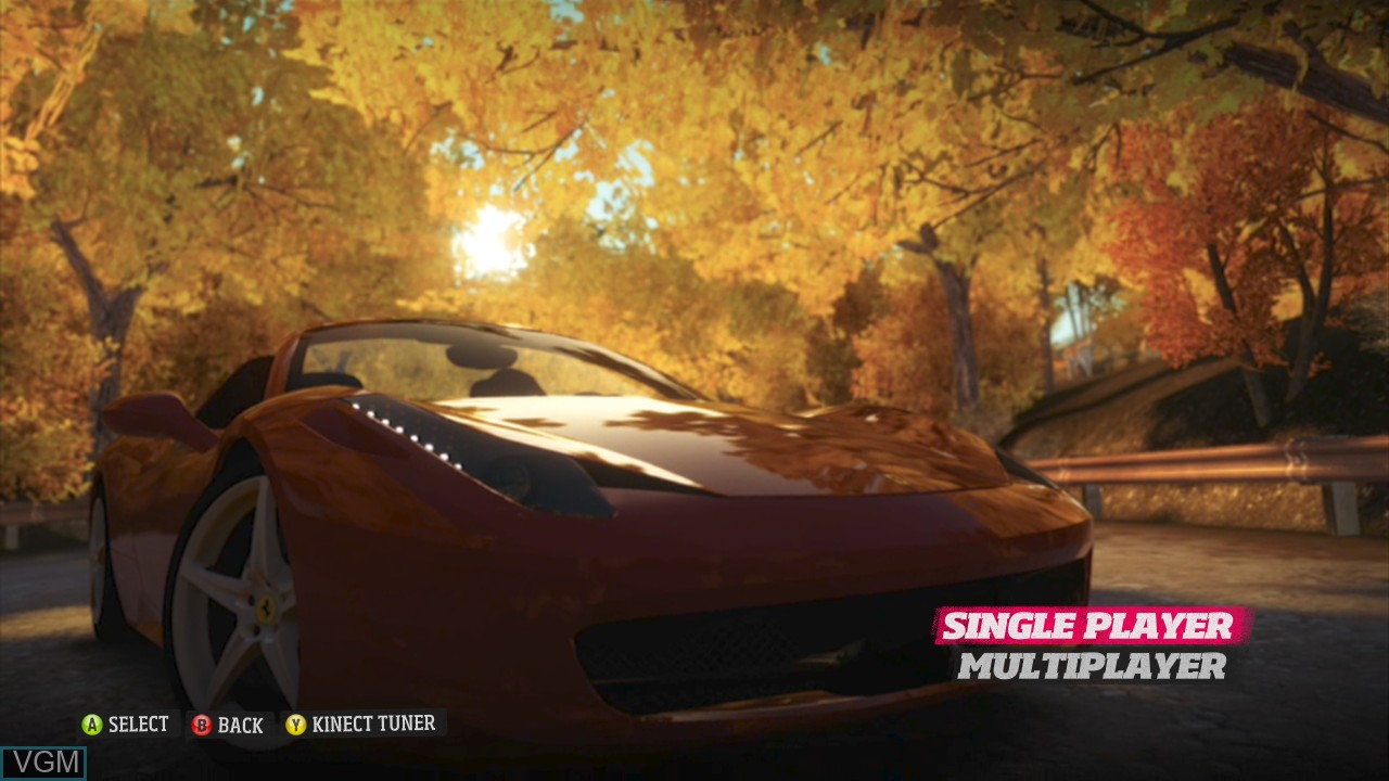 Image du menu du jeu Forza Horizon sur Microsoft Xbox 360