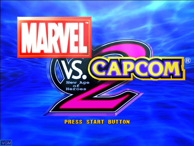 Image de l'ecran titre du jeu Marvel vs. Capcom 2 sur Microsoft Xbox