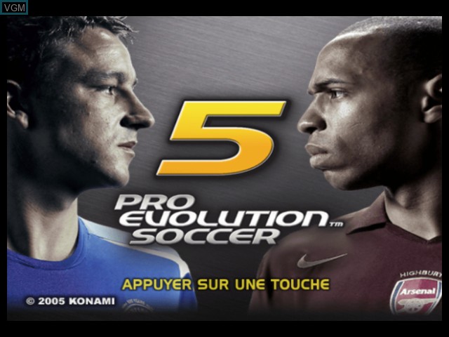 Image de l'ecran titre du jeu Pro Evolution Soccer 5 sur Microsoft Xbox