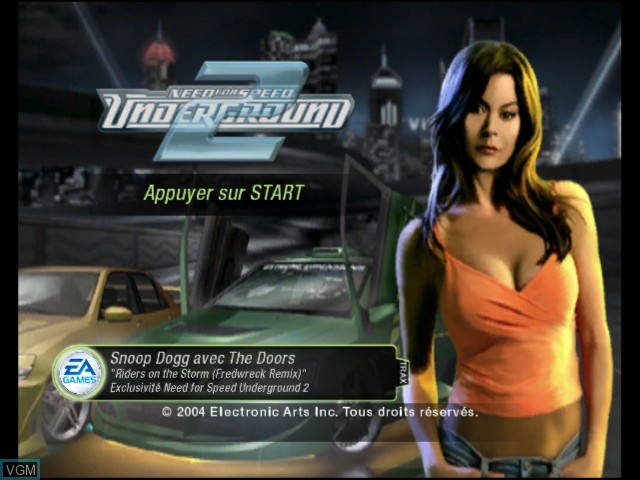 Image de l'ecran titre du jeu Need for Speed Underground 2 sur Microsoft Xbox