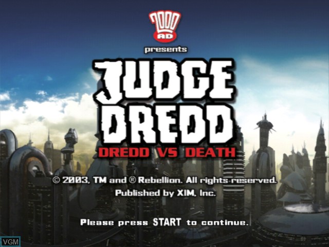 Image de l'ecran titre du jeu Judge Dredd - Dredd VS Death sur Microsoft Xbox