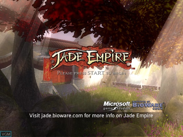 Image de l'ecran titre du jeu Jade Empire sur Microsoft Xbox