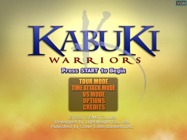 Image de l'ecran titre du jeu Kabuki Warriors sur Microsoft Xbox