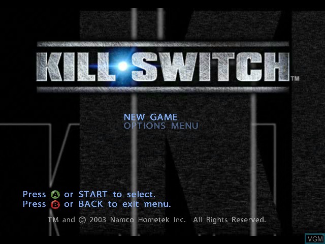 Image de l'ecran titre du jeu kill.switch sur Microsoft Xbox